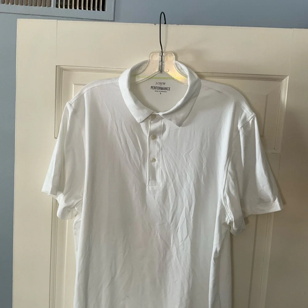 NEW J.Crew Performance polo‎ shirt White Size L NWOT Golf Tennis Pickleball